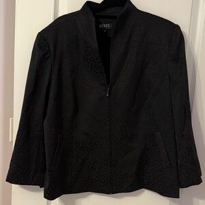 Monoo Black Zip-Front Blazer Jacket